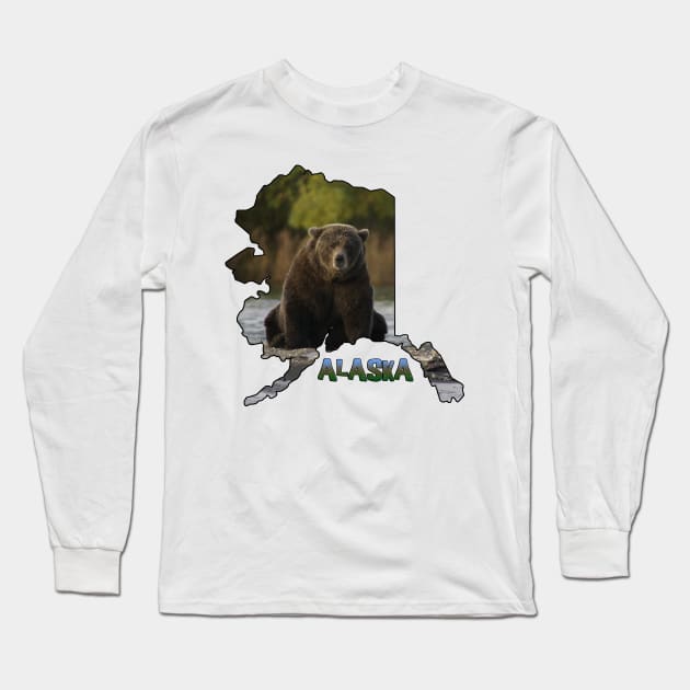 Alaska (Grizzly Bear) Long Sleeve T-Shirt by gorff